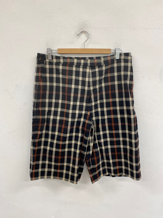 Stunning Daks London Shorts UK 16 Black & Beige Check KM001