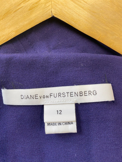 Gorgeous Diane Von Furstenberg Midi Dress uk12 Purple Bodycon flattering classic KM001