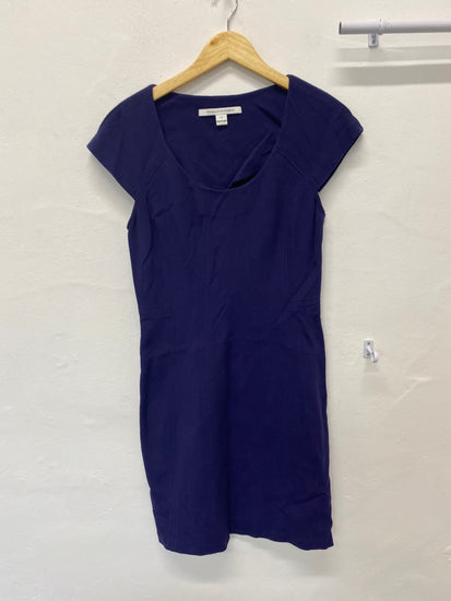 Gorgeous Diane Von Furstenberg Midi Dress uk12 Purple Bodycon flattering classic KM001