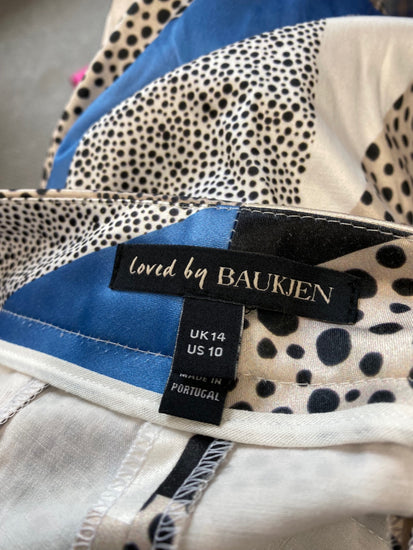 Stunning Baukjen Cropped trousers uk14 Multicolor animal print Patches KM001