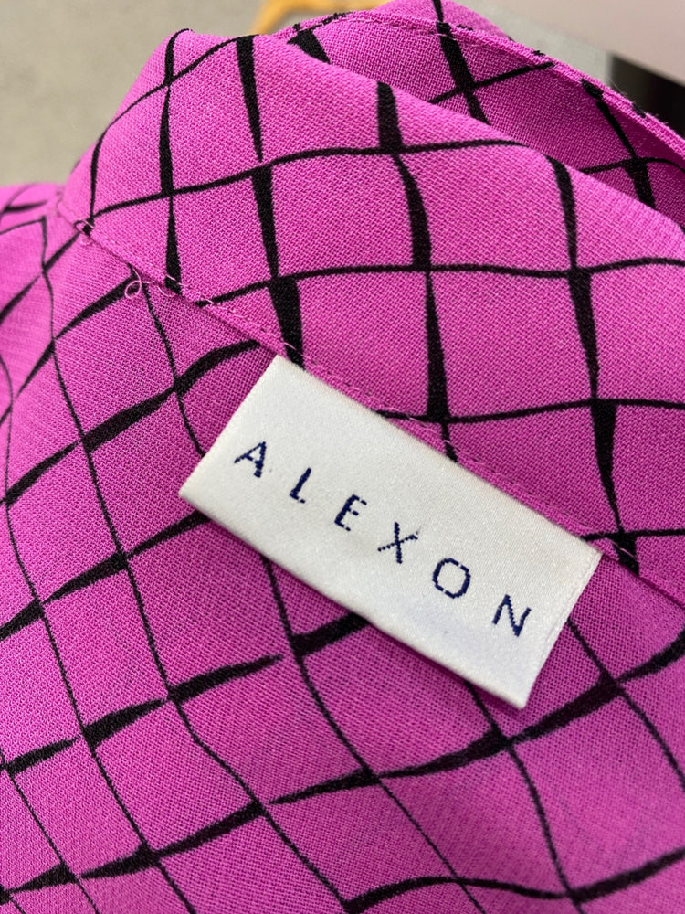 Gorgeous ALEXON Blouse UK 18 Magenta squared summery KM001
