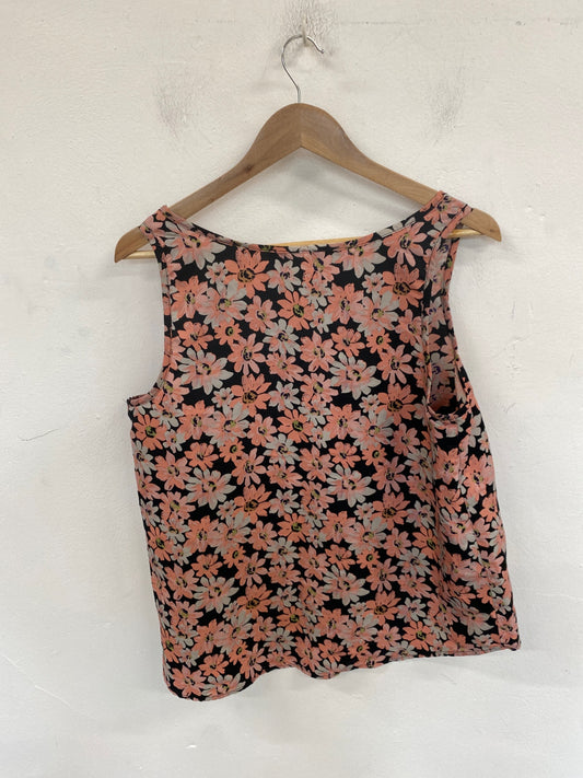 Stunning Atmosphere Camisole UK 16 Black & Peach Floral Pattern KM001