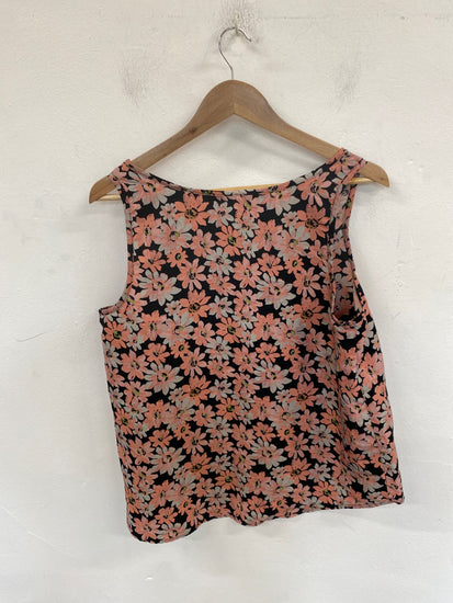 Stunning Atmosphere Camisole UK 16 Black & Peach Floral Pattern KM001