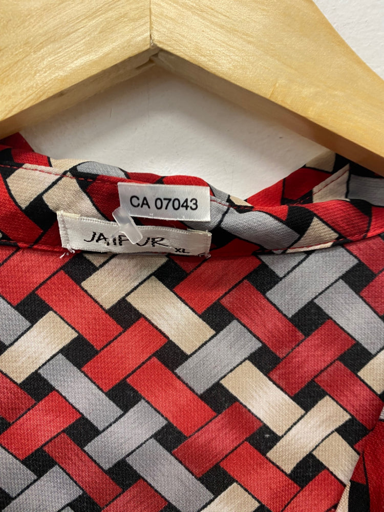 Gorgeous JAIPUR Classic blouse UKXL Red geometric pattern KM001