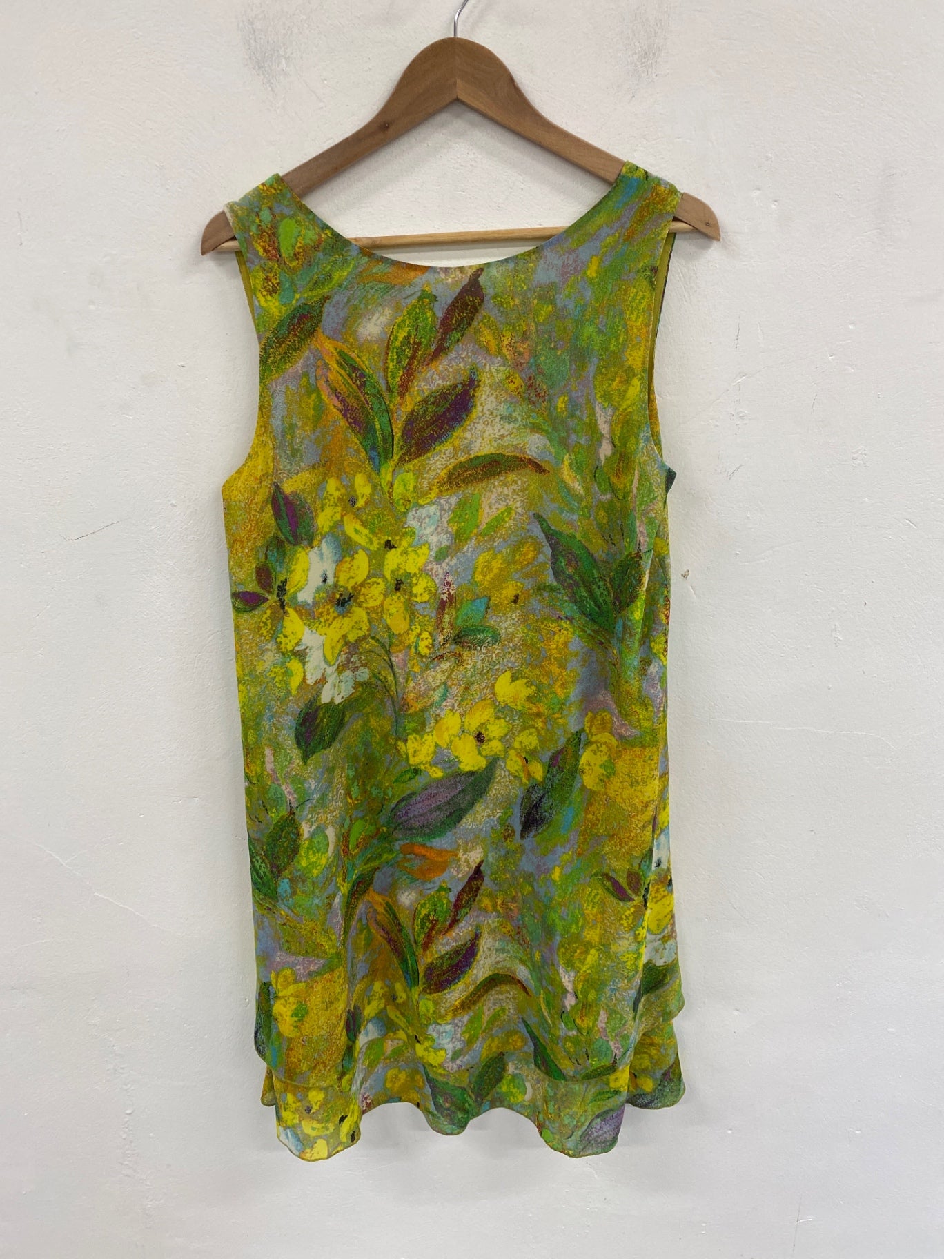 Gorgeous Marc Lauge Midi Dress L Green Multi Floral KM001