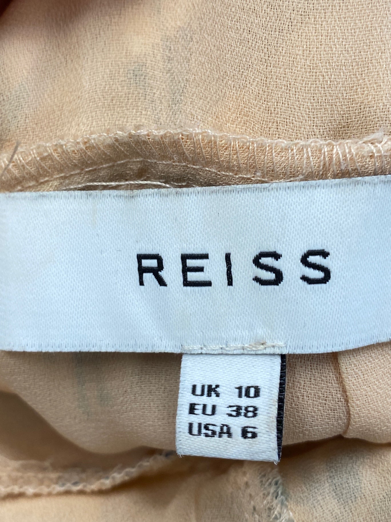 Gorgeous Reiss Maxi Dress UK 10 Beige with floral pattern wedding season summer CP002