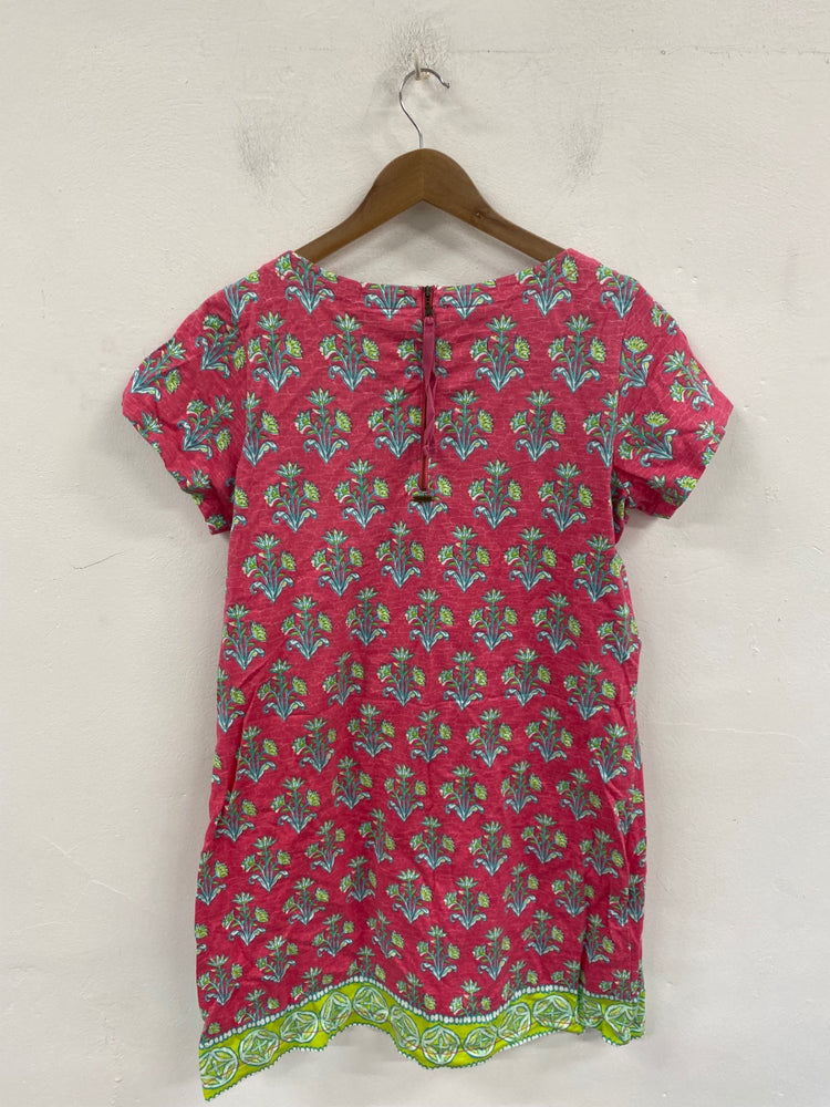 Boho Hatley Midi Dress XL Pink & Green Floral Print KM001