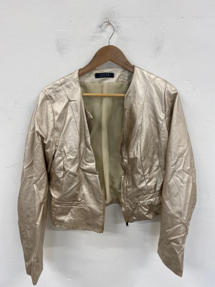Stunning LATTE Made In Italy Jacket XL Gold KM001