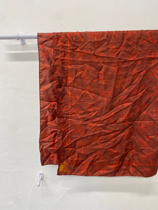 Gorgeous Edinburgh castle Scarve One Size Red crown pattern silk gorgeous DF001