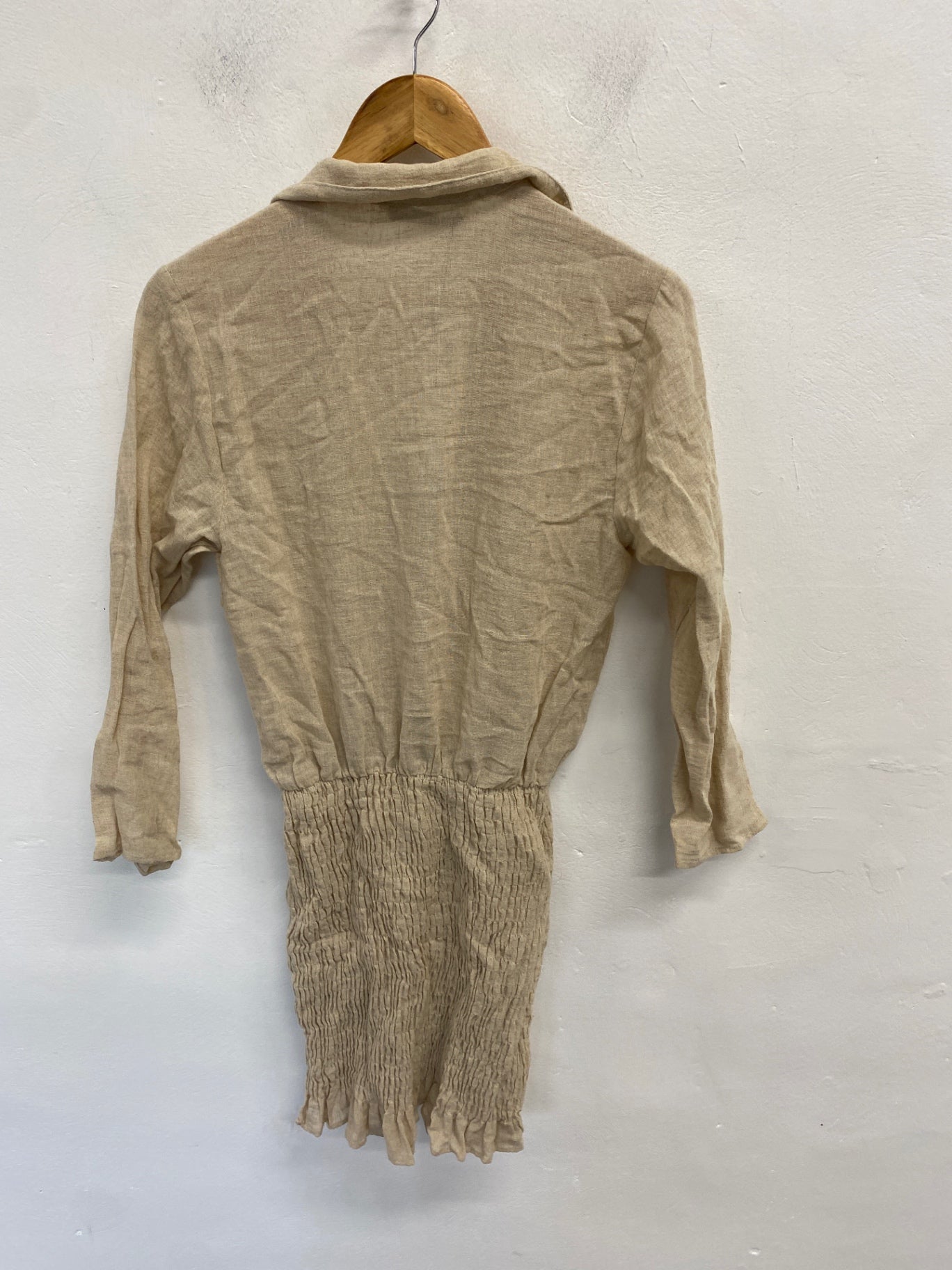 Gorgeous Zara Dress Uk s Beige linen summer CP002
