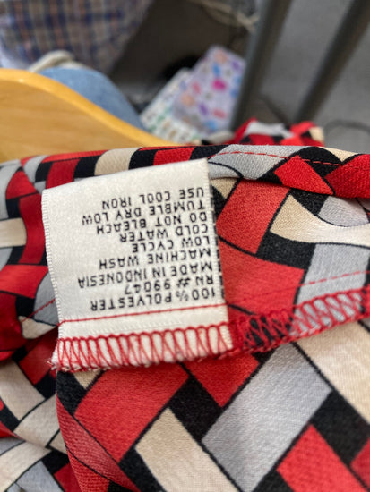 Gorgeous JAIPUR Classic blouse UKXL Red geometric pattern KM001