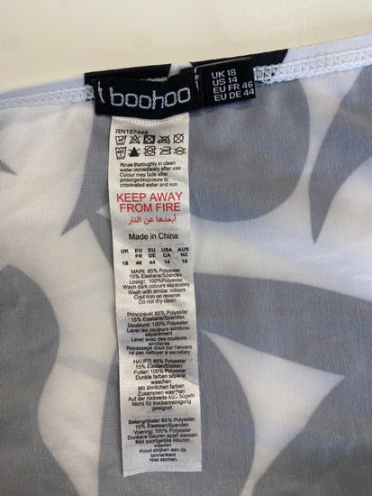 Gorgeous Boohoo Bikini UK 18 Black and White geometrical summer DF001