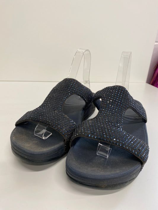 Gorgeous Fitflop Sandals Uk7 Black Rokkit Crystal slides MS008