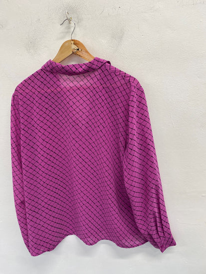 Gorgeous ALEXON Blouse UK 18 Magenta squared summery KM001