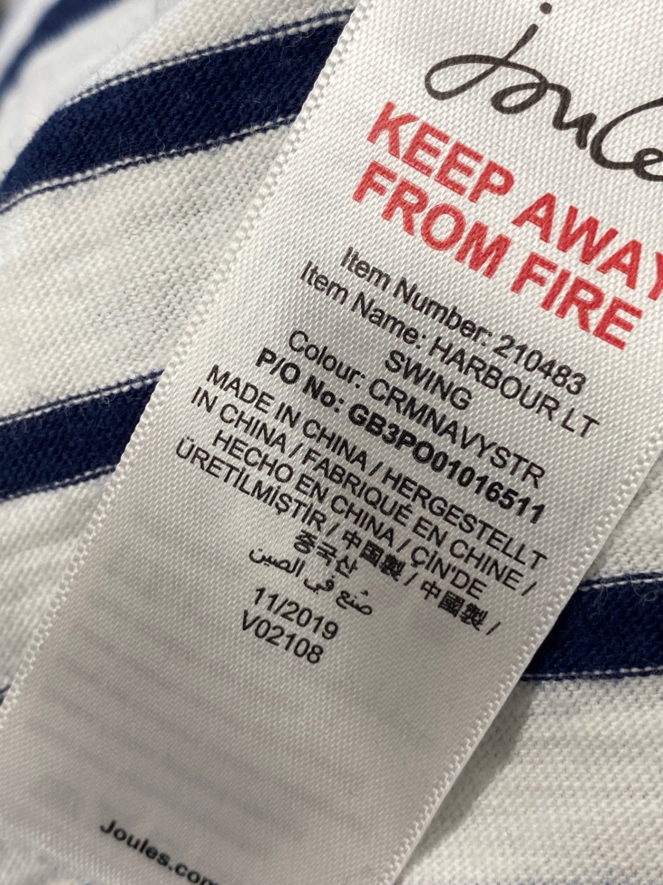 Stunning Joules Long Sleeve T-Shirt UK 16 Black striped yellow spring summer KM001