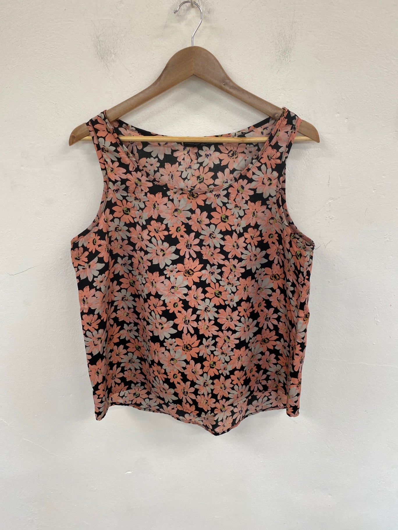 Stunning Atmosphere Camisole UK 16 Black & Peach Floral Pattern KM001