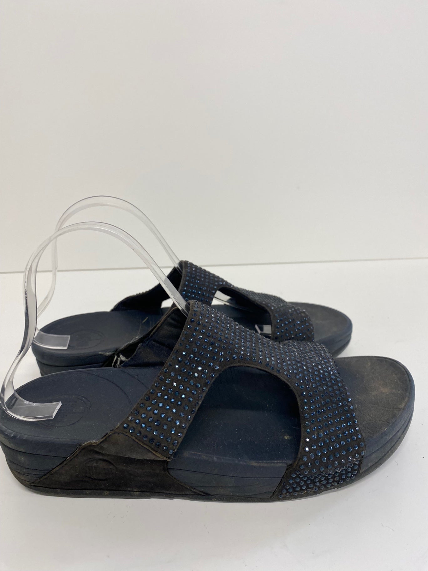 Gorgeous Fitflop Sandals Uk7 Black Rokkit Crystal slides MS008