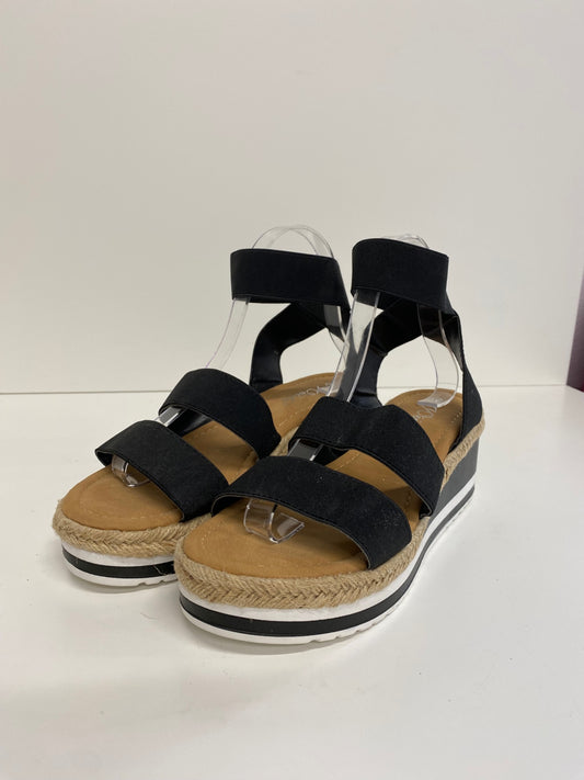 Gorgeous Weide Sandals Uk7 Black ankle strap wedge MS008