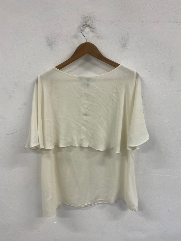 Stunning Layered DKNY Blouse XXL Ivory KM001