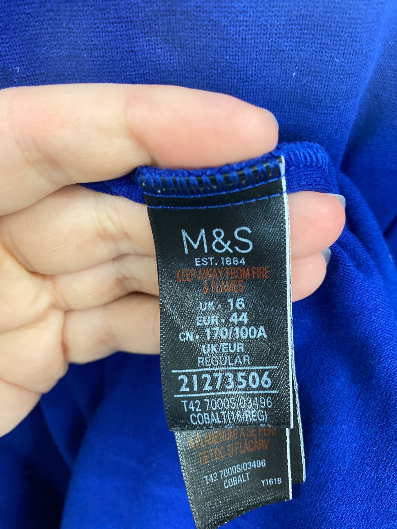 Gorgeous Marks & Spencers Mini dress UK 16 Cobalt Blue KM001