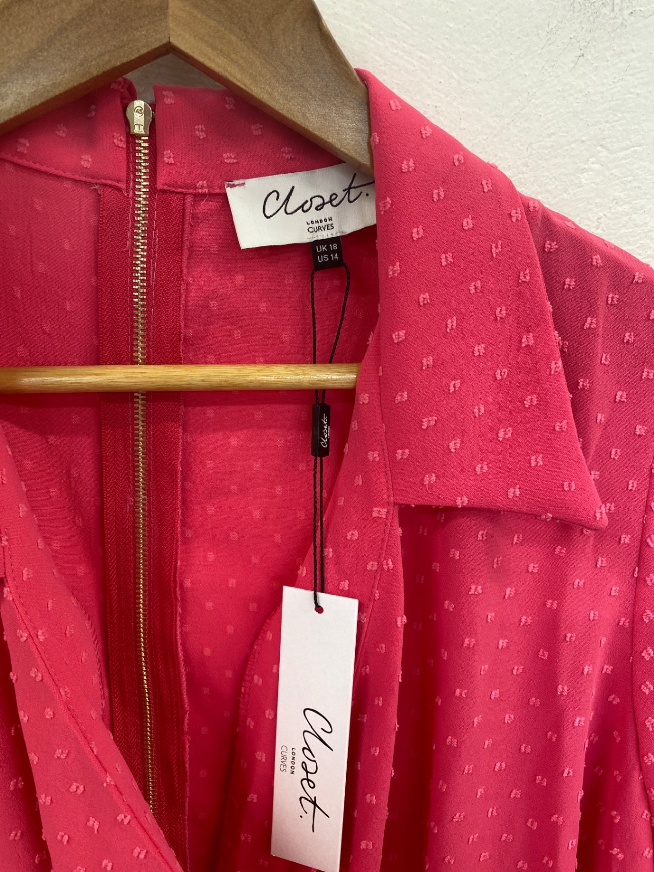 Gorgeous Closet London Wrap Mini dress UK 18 Pink Jacquard DF001