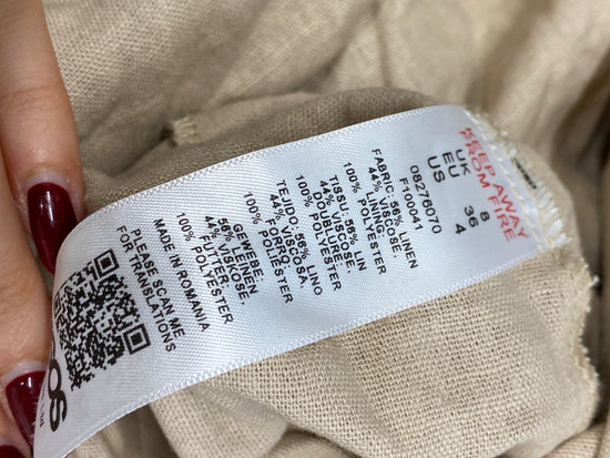 Gorgeous Asos Design Dress Uk 8 Beige linen summer vibes CP002