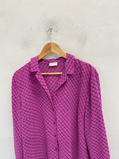 Gorgeous ALEXON Blouse UK 18 Magenta squared summery KM001