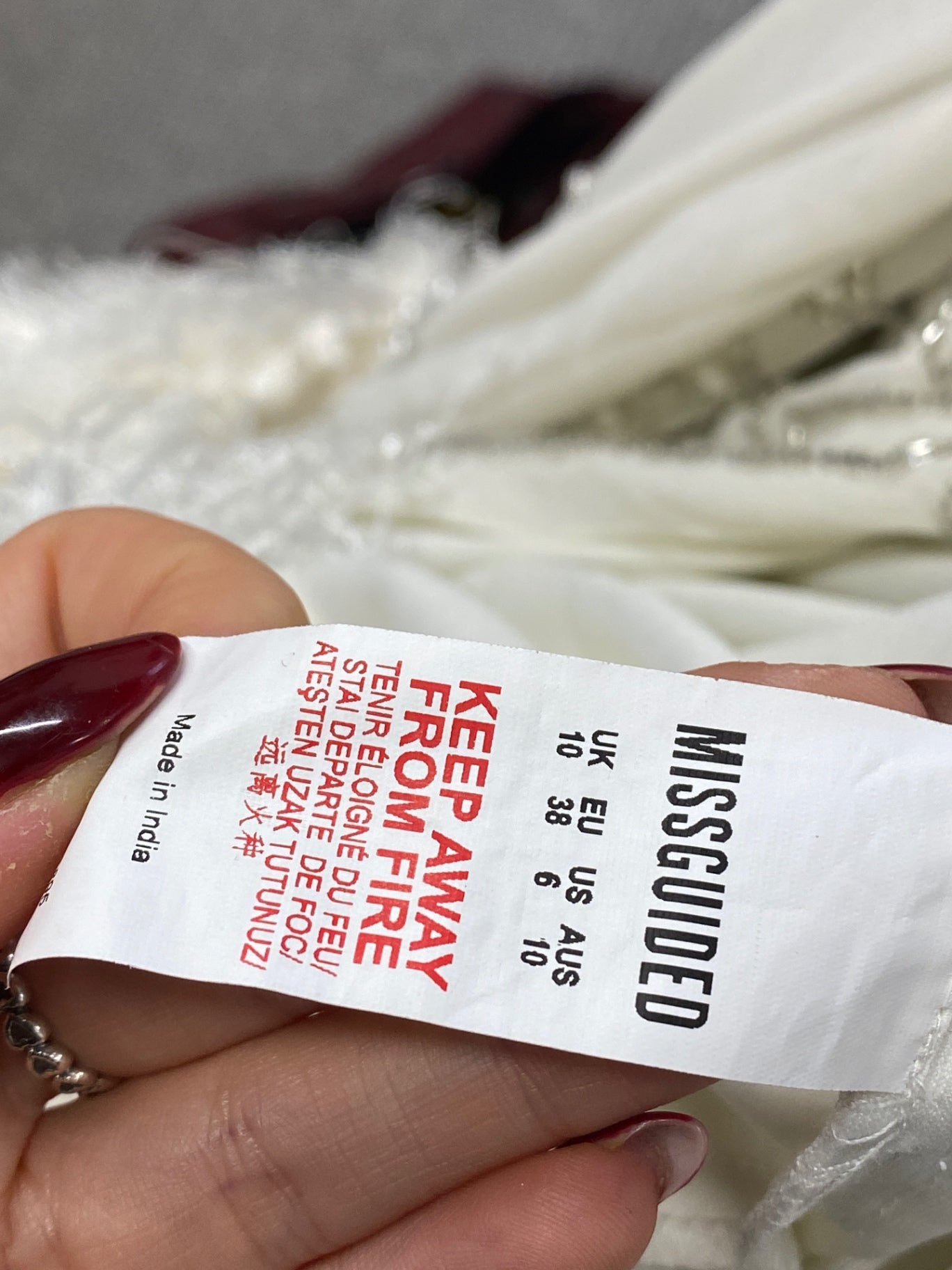 Gorgeous Peace + love Evening Dress hen do bridal UK 10 Ivory sequin CP002