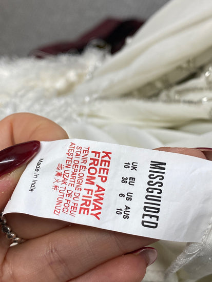 Gorgeous Peace + love Evening Dress hen do bridal UK 10 Ivory sequin CP002