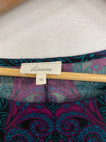 Fab Boho Linea Mini dress UK 16 Purple Multicolour Paisley KM001