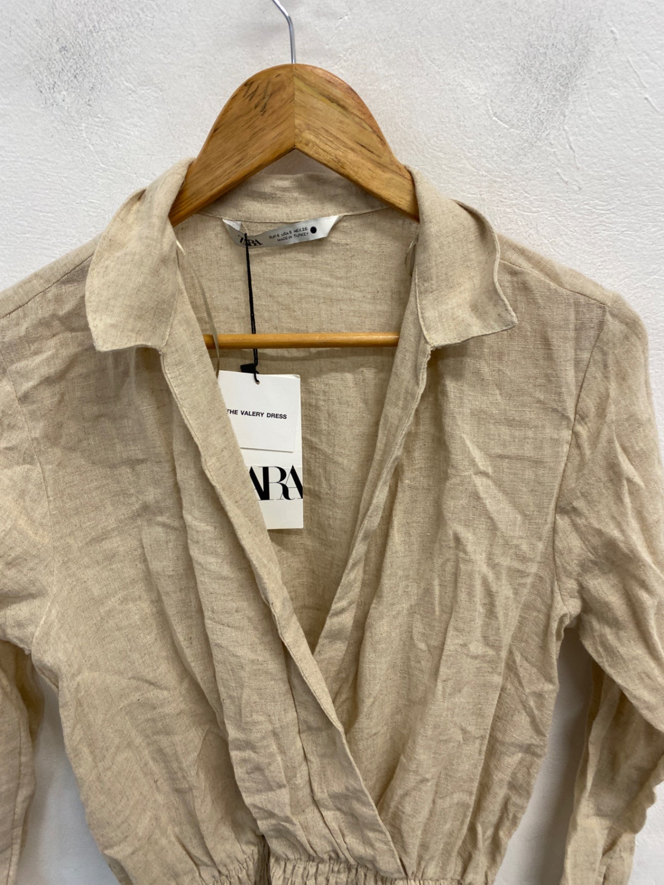 Gorgeous Zara Dress Uk s Beige linen summer CP002