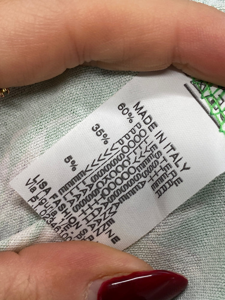 Stunning Made in Italy Midi Dress XL Green floral botanical KM001