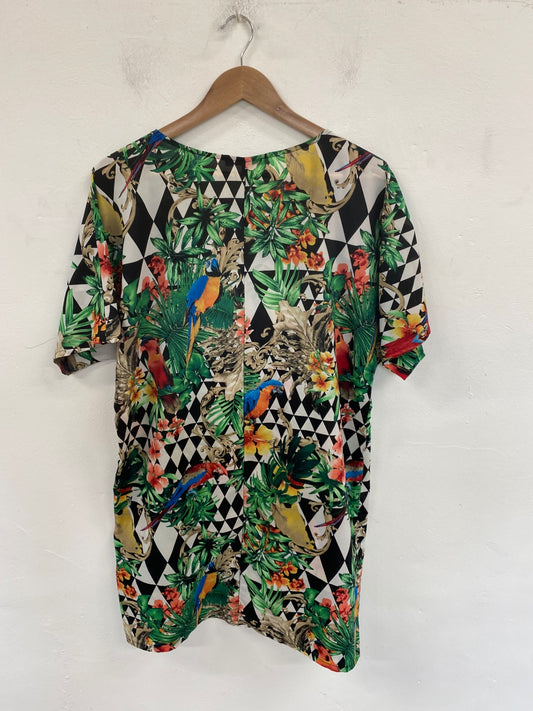 Fabulous Chelsea Muse Mini dress L Multicolor Geo Tropical Print KM001