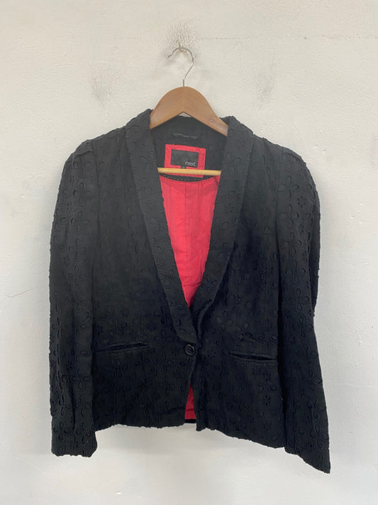Gorgeous Next Blazer UK 10 Black Broderie CD001