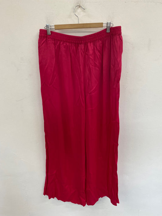 Gorgeous John Lewis Wide leg trousers UK 16 Hot Pink Satin KM001