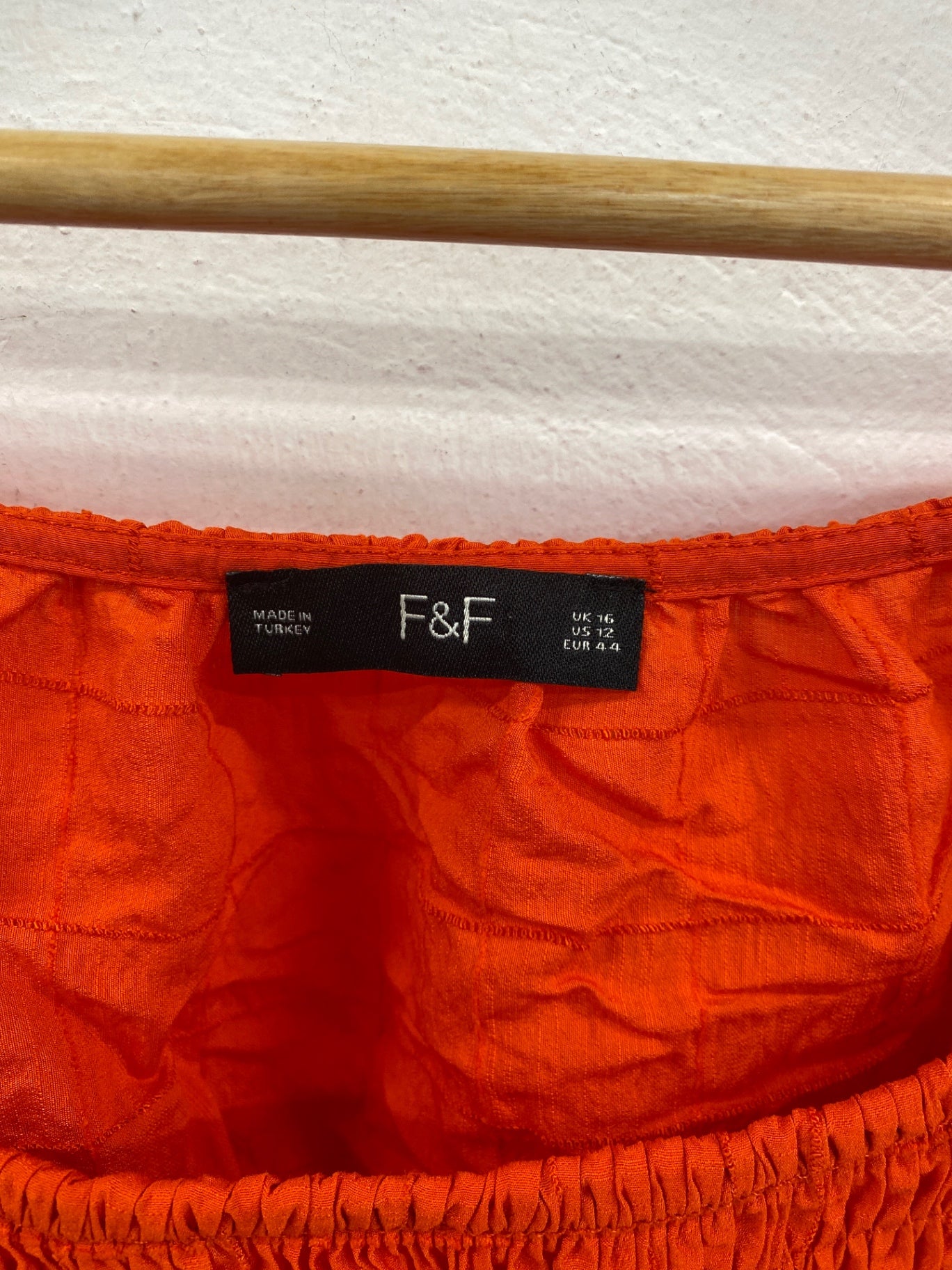 Stunning F&F Boho Chic Blouse UK 16 Orange KM001