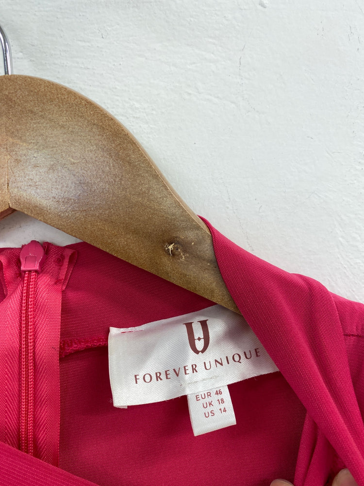 Gorgeous Forever Unique Mini Dress UK 18 Hot Pink DF001