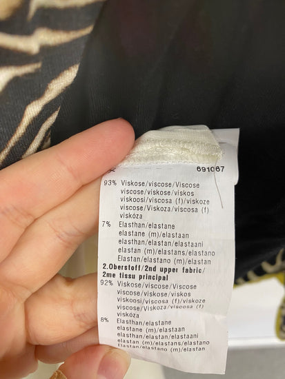 Stunning Basler Midi Dress UK 16 Black & Beige Animal Print KM001