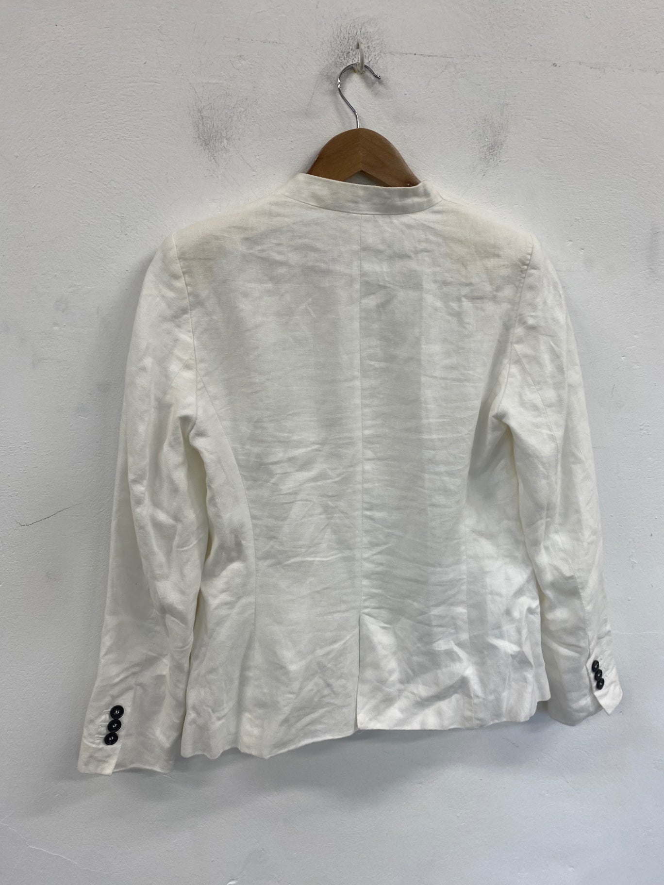 Gorgeous Zara Basic Blazer UK S Ivory Linen summer classic CP002