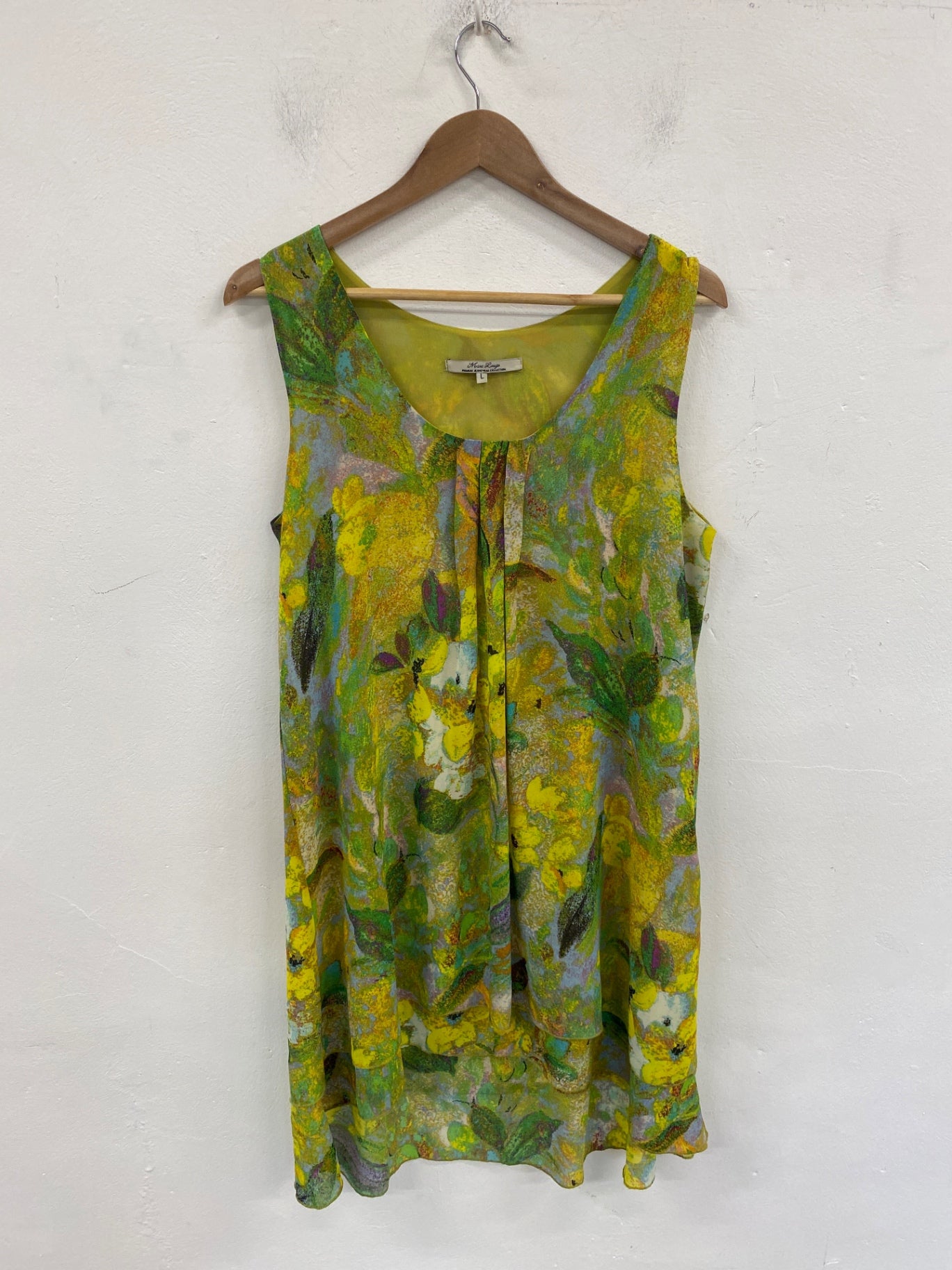 Gorgeous Marc Lauge Midi Dress L Green Multi Floral KM001