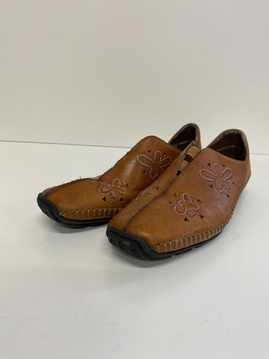 Gorgeous Rieker Casual Shoes Uk7 Tan embroidered Leather MS008