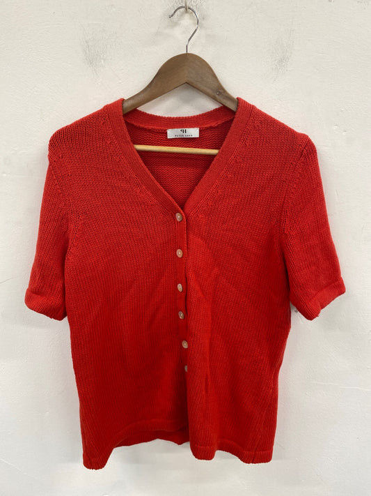 Stunning Peter Hahn Cardigan UK 16 Coral Red KM001