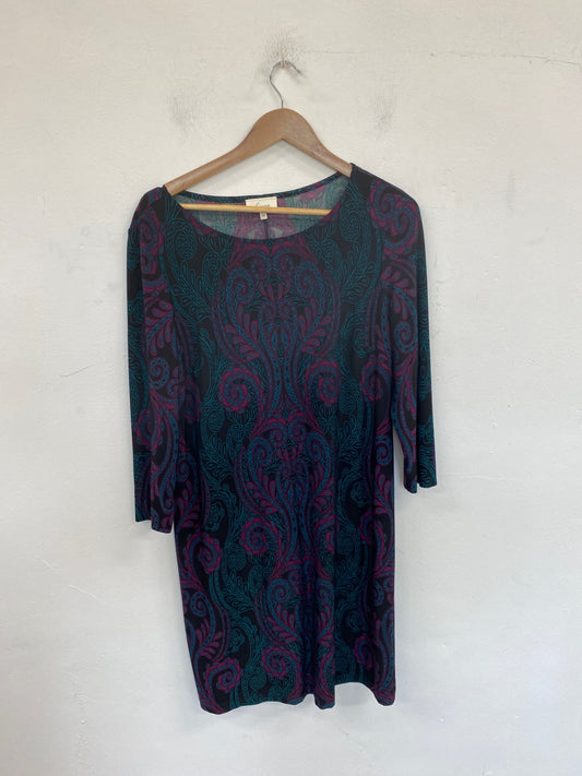 Fab Boho Linea Mini dress UK 16 Purple Multicolour Paisley KM001