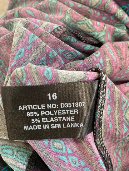 Fab Boho Linea Mini dress UK 16 Purple Multicolour Paisley KM001