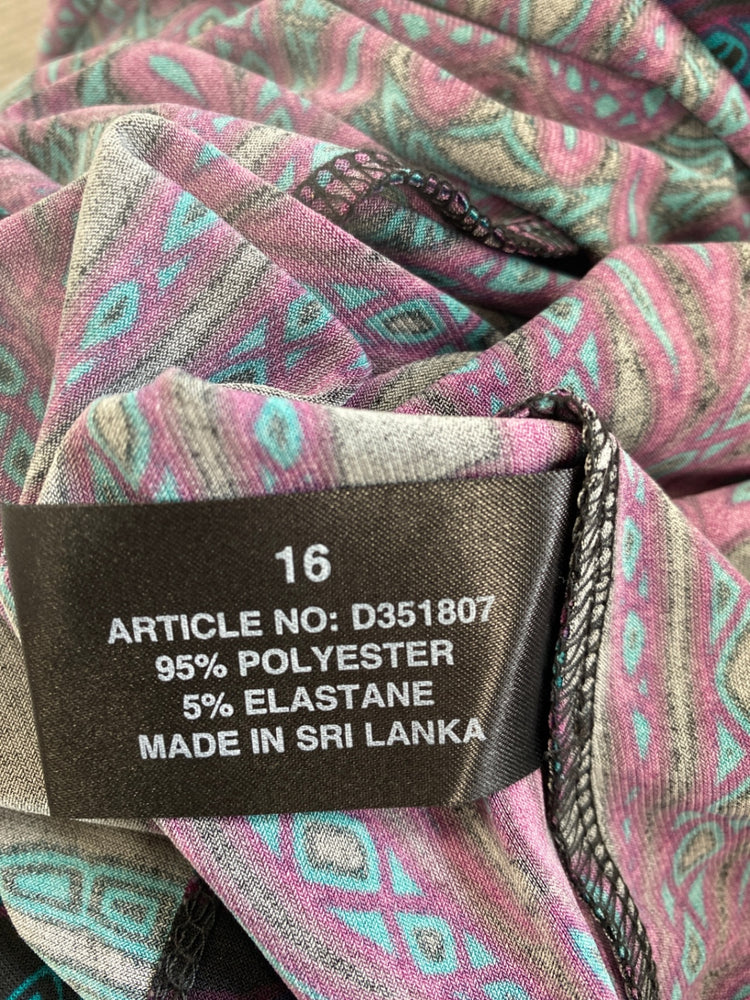 Fab Boho Linea Mini dress UK 16 Purple Multicolour Paisley KM001