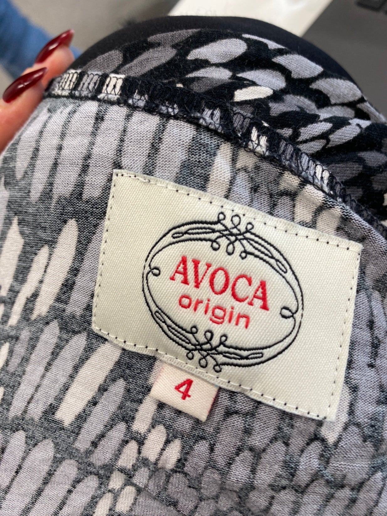 Gorgeous Avoca origin Midi Dress UK 14 Black and beige pattern Summer KM001