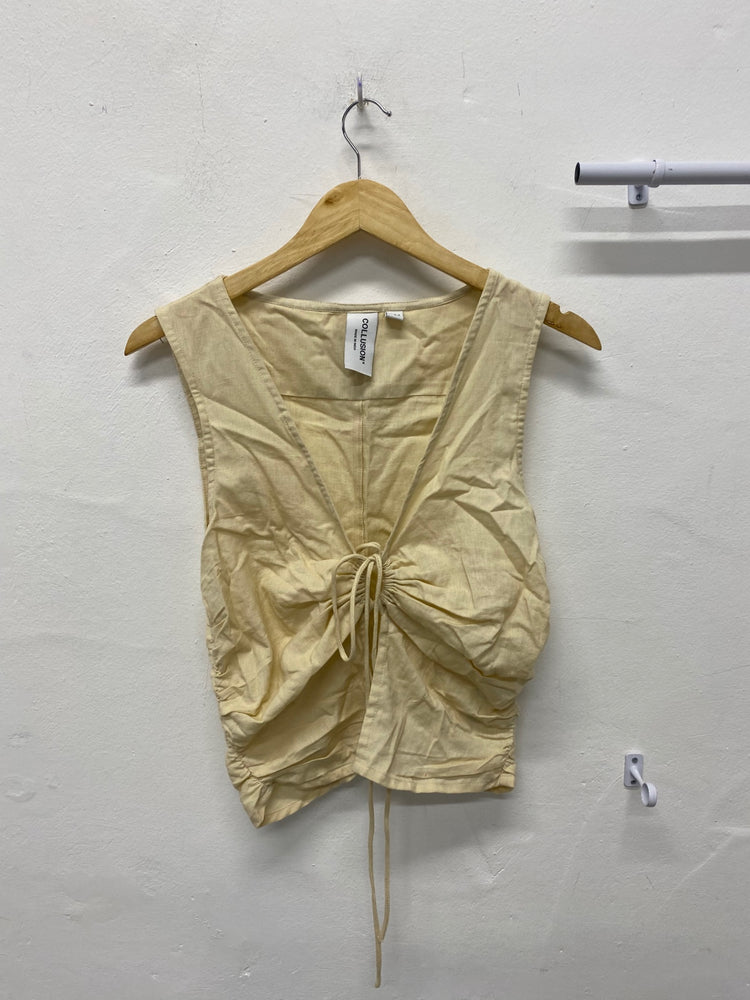 Gorgeous Collusion Tie front top Uk10 Beige