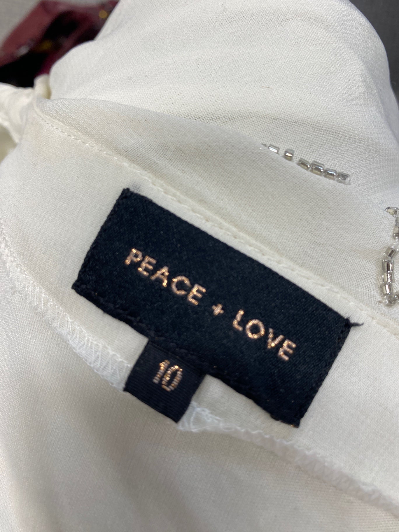 Gorgeous Peace + love Evening Dress hen do bridal UK 10 Ivory sequin CP002