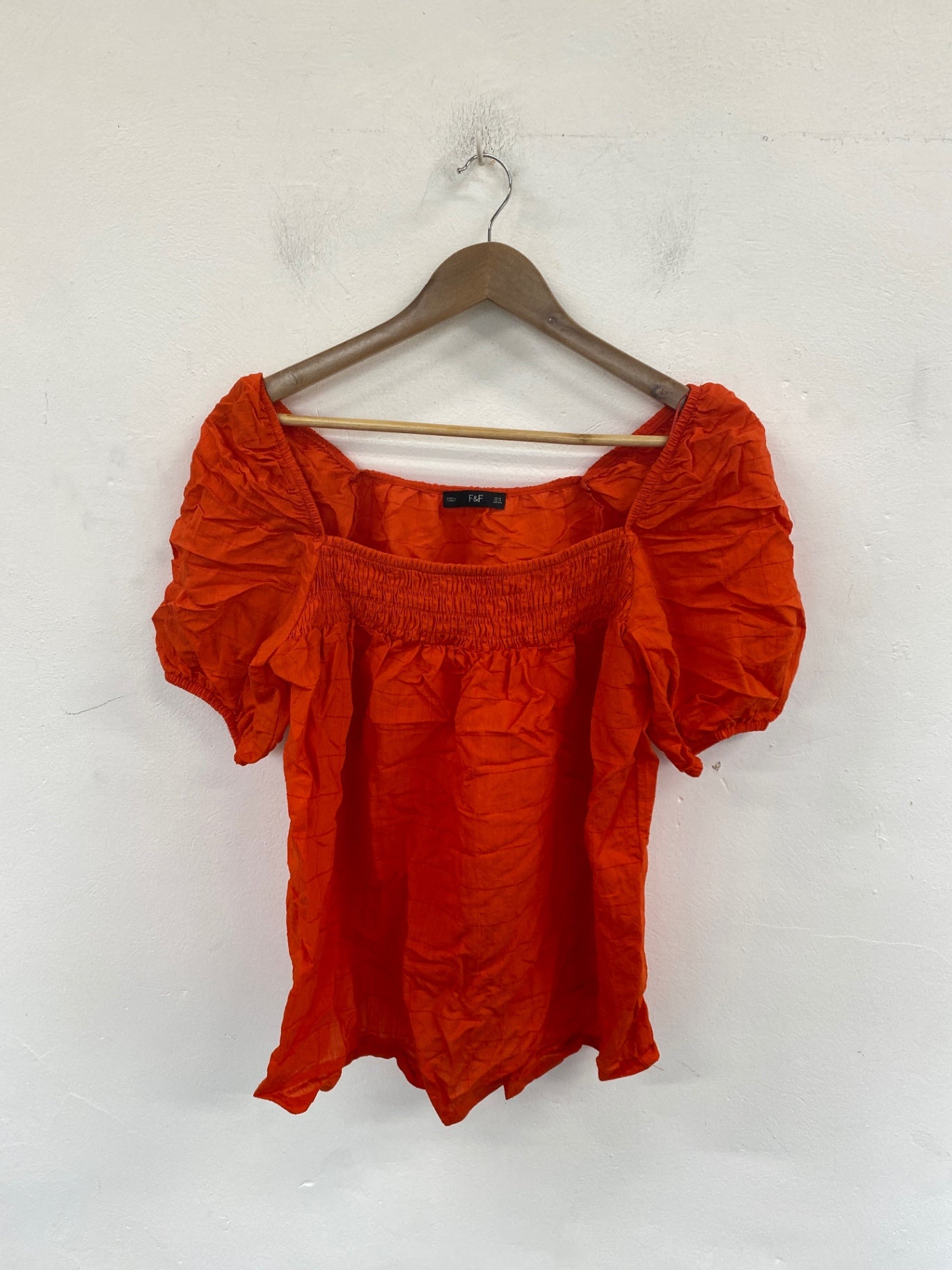 Stunning F&F Boho Chic Blouse UK 16 Orange KM001