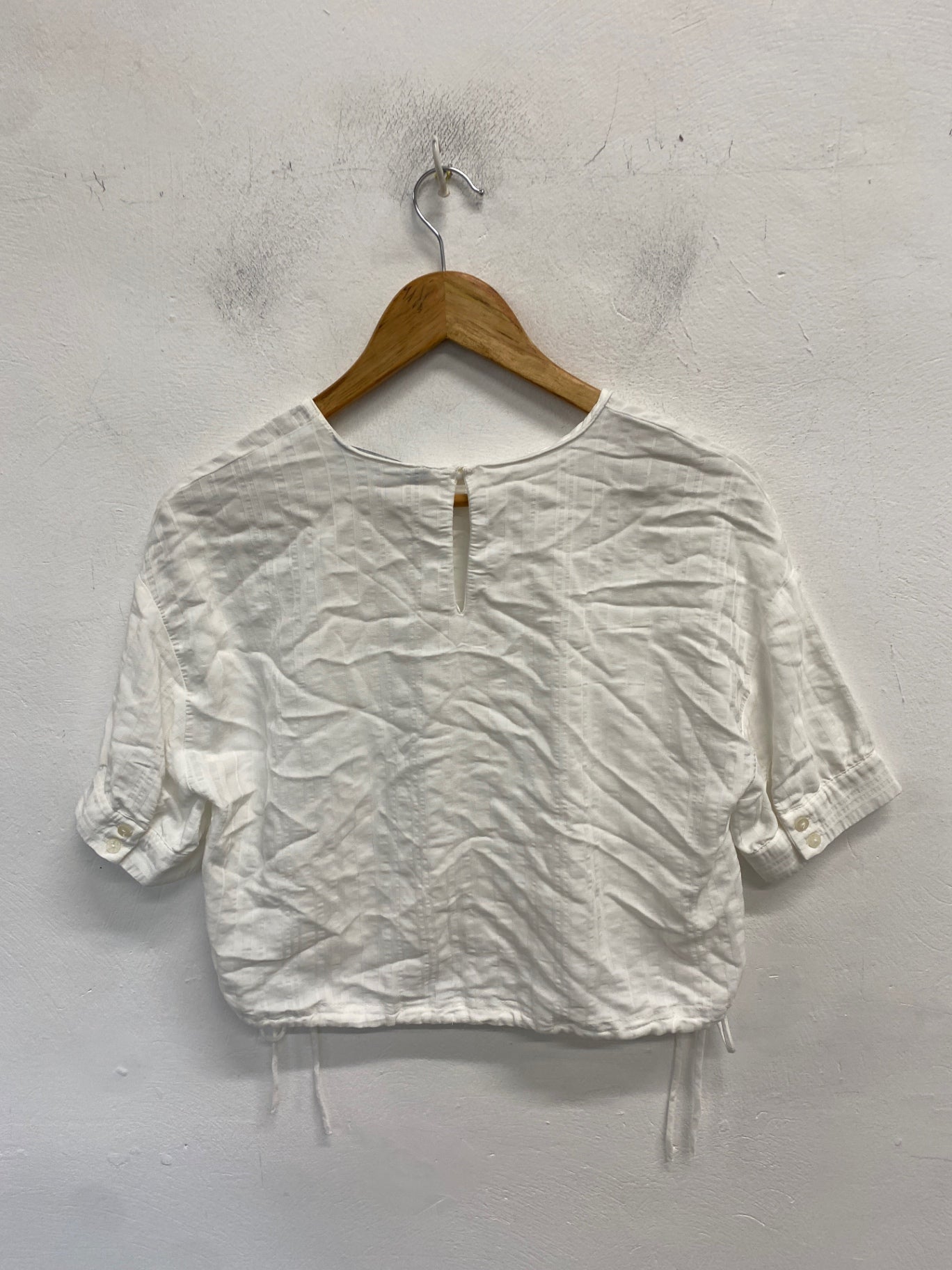 Gorgeous Zara Top S White side tie summer CP002